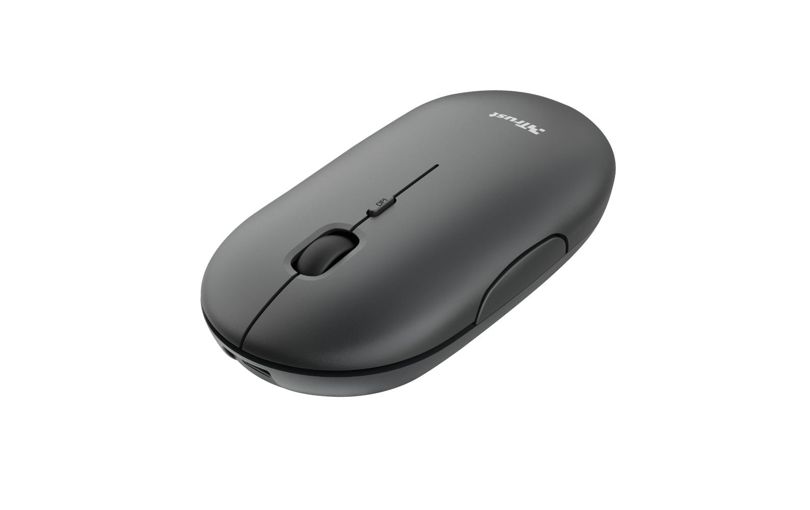 Trust Puck – Maus – Kabellos (Bluetooth/2,4 GHz), 1600 DPI, beidhändig, Schwarz