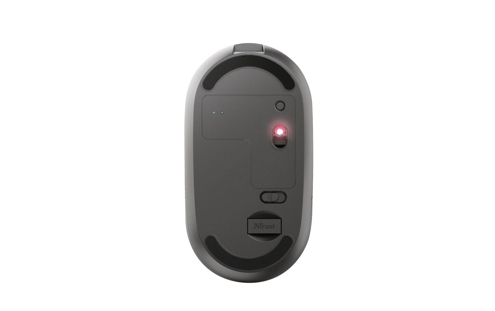 Trust Puck – Maus – Kabellos (Bluetooth/2,4 GHz), 1600 DPI, beidhändig, Schwarz