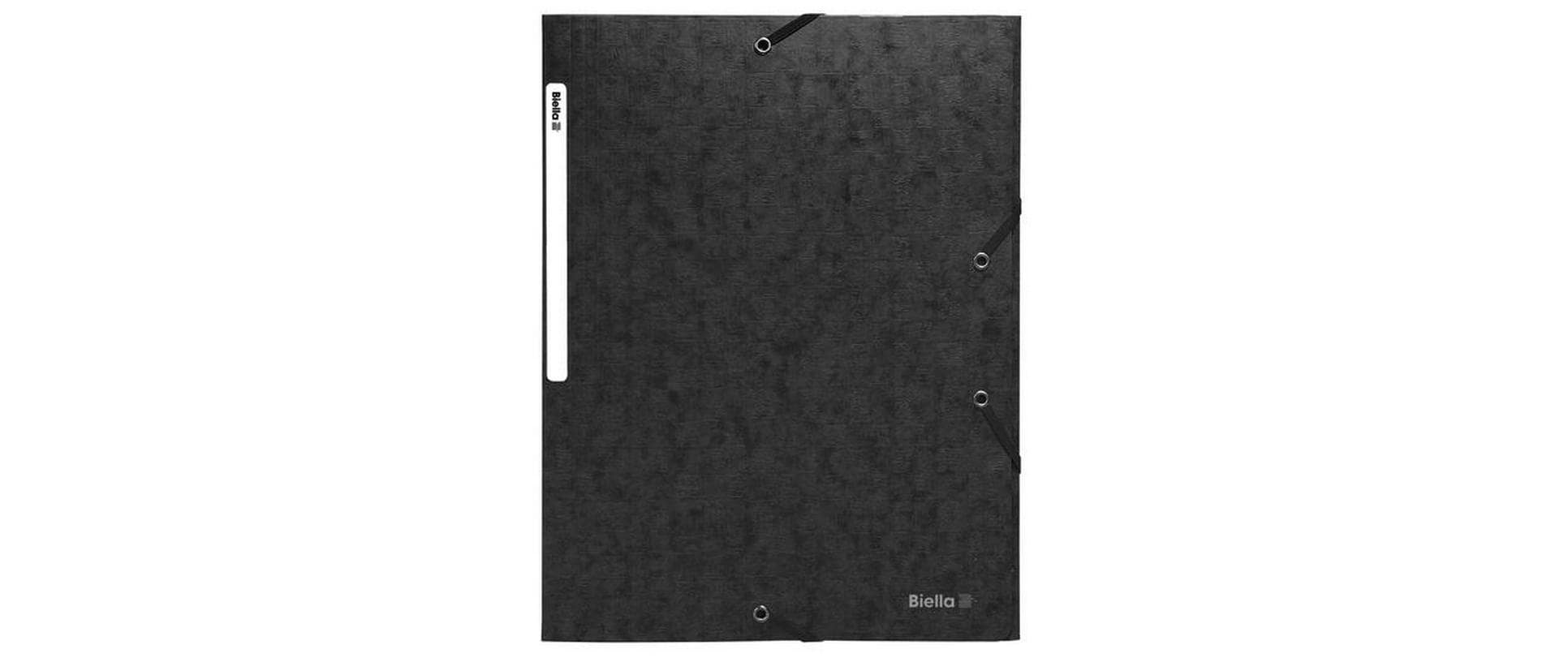 Biella Sammelmappe für A4, Karton, Schwarz, mit Gummizug