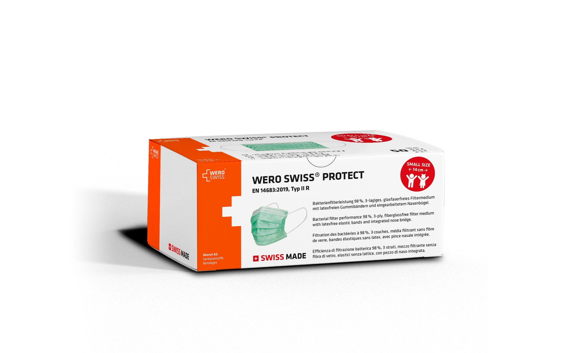 Wero swiss protect Medizinmaske Typ IIR S Grün – 50 Stück