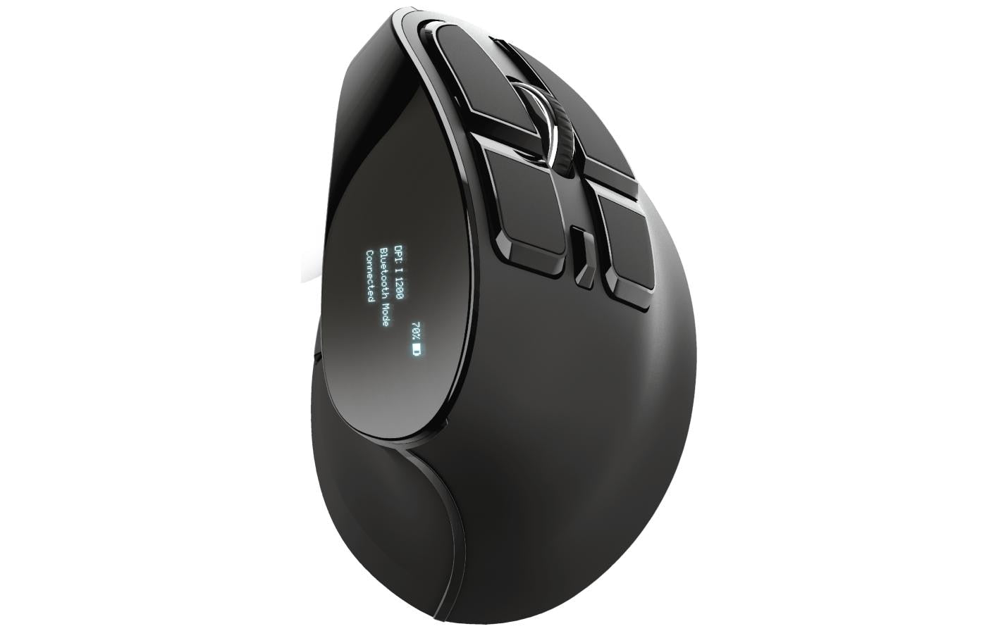 Trust Voxx – Vertikale Maus – Kabellos (Bluetooth/2,4 GHz), Rechtshänder, Schwarz