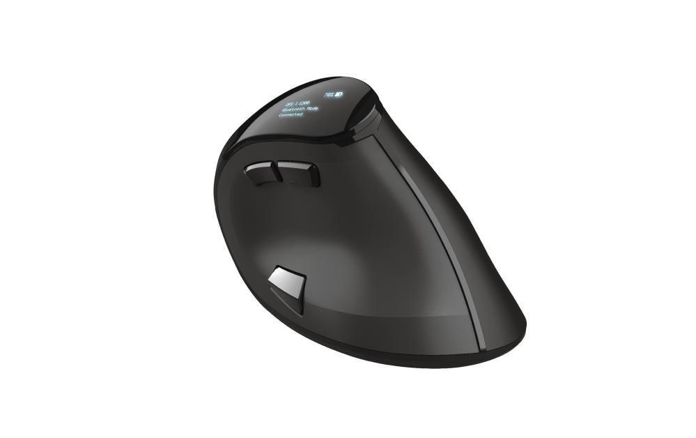 Trust Voxx – Vertikale Maus – Kabellos (Bluetooth/2,4 GHz), Rechtshänder, Schwarz