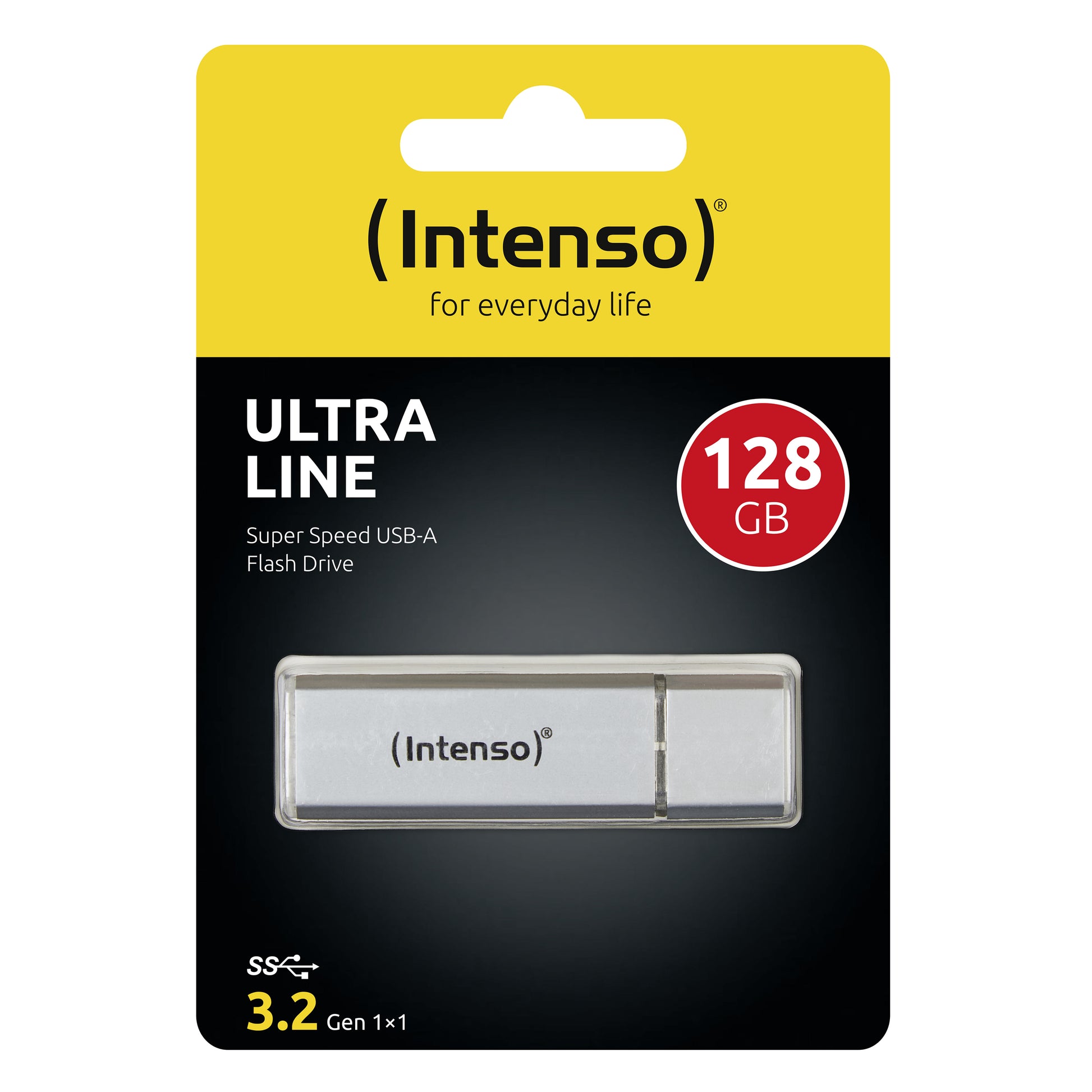 Intenso Ultra Line – 128 GB USB-Stick, USB 3.2 Gen 1, 70 MB/s, Aluminium, Silber