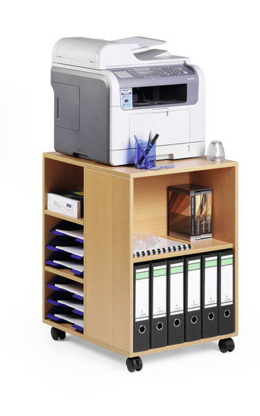 Durable Multifunktionswagen 74/59 – 6 Fächer, mit Rollen, Braun, Holz, 528×592×748 mm