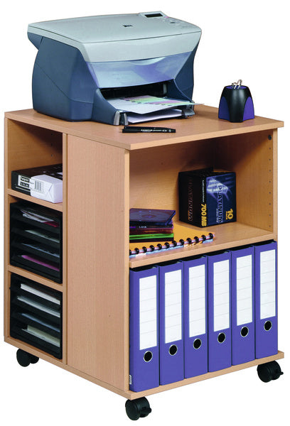 Durable Multifunktionswagen 74/59 – 6 Fächer, mit Rollen, Braun, Holz, 528×592×748 mm