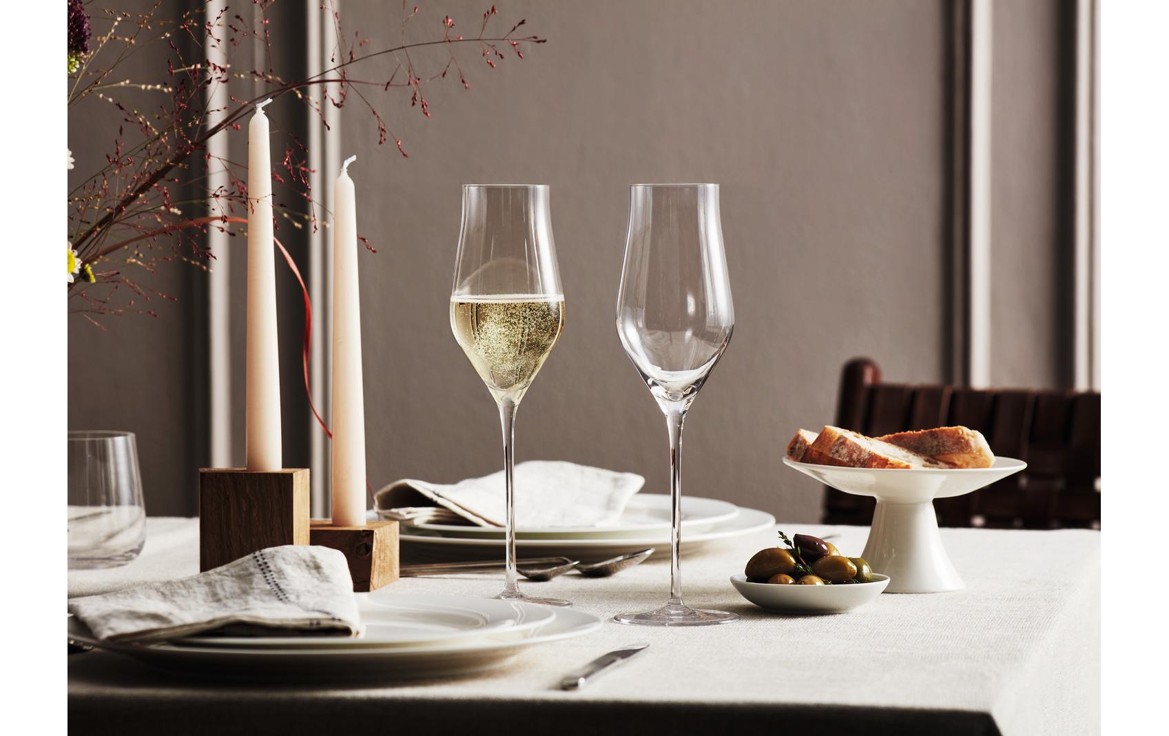 LEONARDO Champagnerglas – 0,34 l, Kristallglas, Transparent, spülmaschinenfest, stossfest, 6 Stück