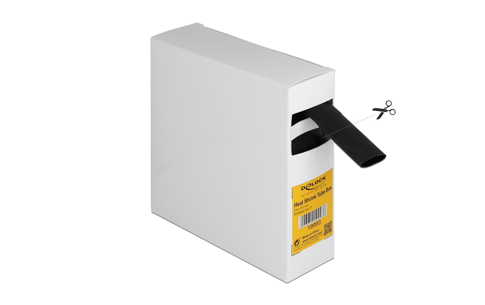 DeLOCK Schrumpfschlauch-Set, Ø 19,1 mm, 5 m – schwarz