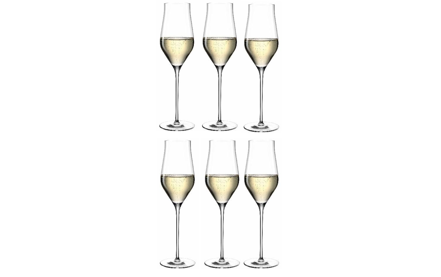 LEONARDO Champagnerglas – 0,34 l, Kristallglas, Transparent, spülmaschinenfest, stossfest, 6 Stück