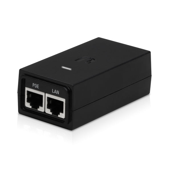 Ubiquiti POE-24-12W PoE-Injektor 24 V/12 W – RJ-45×2 (1 In/1 Out) – Eingang 100–240 V, 50/60 Hz – Schwarz