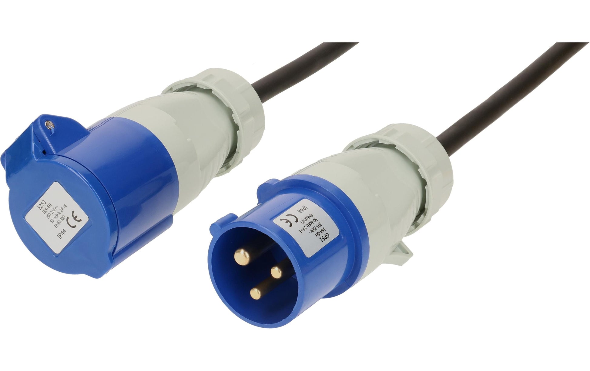 maxCAMP Verlängerungskabel – 15,00 m, Schwarz, H07RN-F 3G 1,5 mm², mit CEE 16-3 Stecker & Kupplung, 16 A