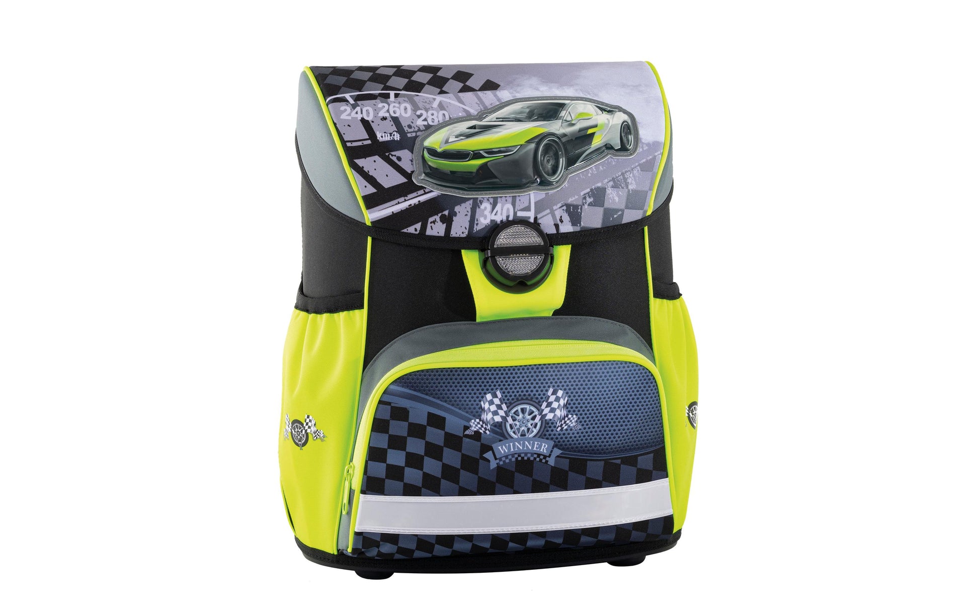 Eberhard Faber EFAlino – 4-teiliges Schulrucksack-Set, Rennauto, 18 l, 33,5×40×24 cm