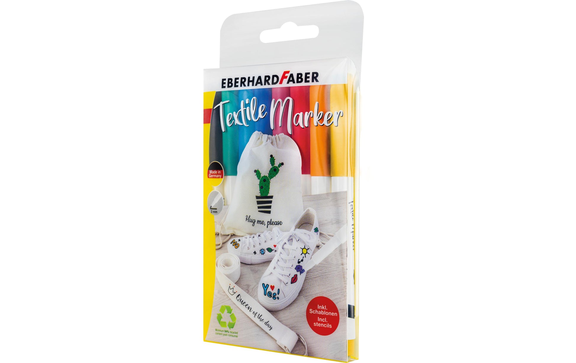 Eberhard Faber Textilmarker – Rundspitze – Mehrfarbig, 8er-Set