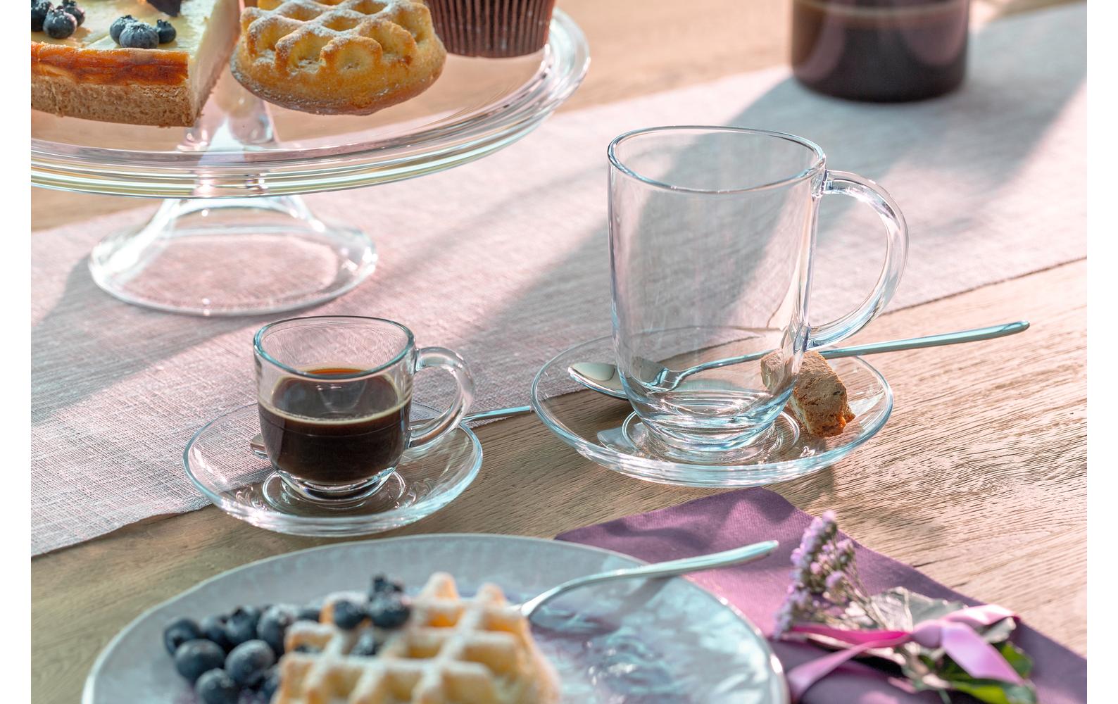 LEONARDO Espressotasse Napoli – 6er Set, 80 ml, Ø 6,0 cm, Kalk-Natron-Glas, Transparent, spülmaschinenfest