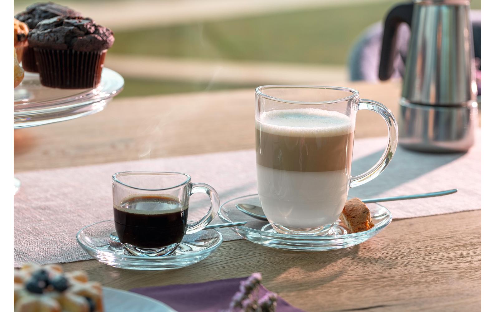 LEONARDO Espressotasse Napoli – 6er Set, 80 ml, Ø 6,0 cm, Kalk-Natron-Glas, Transparent, spülmaschinenfest