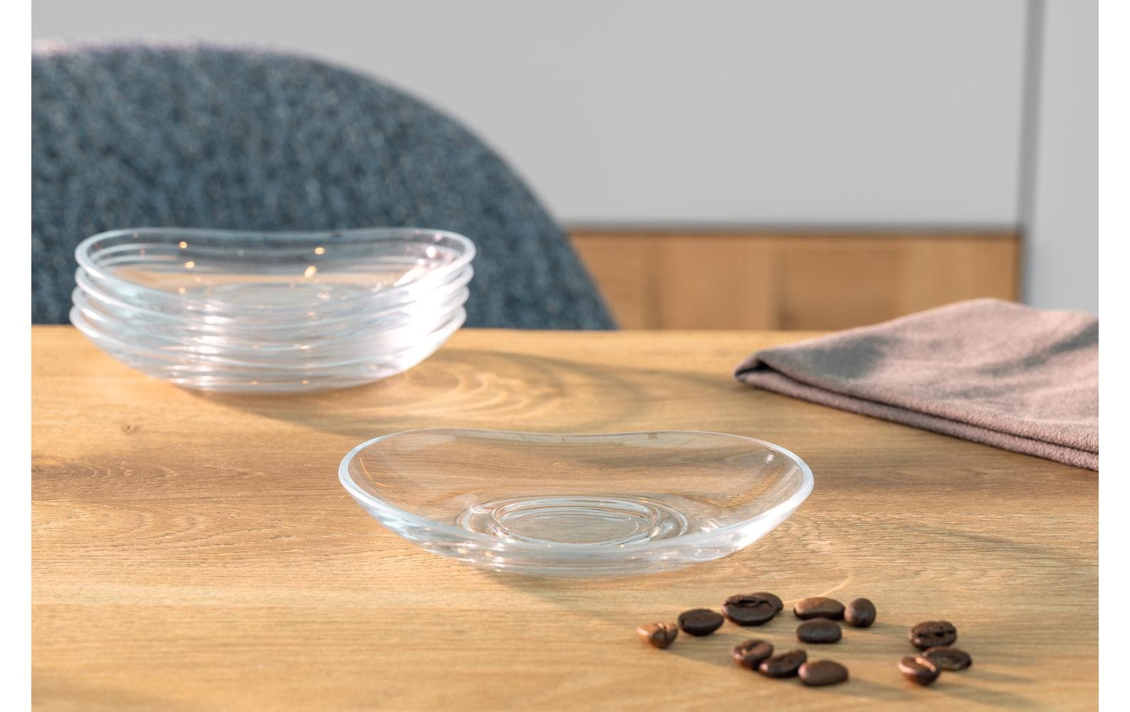 LEONARDO Napoli Unterteller – 6er Set, Ø 11 cm, H 1,7 cm, Kalk-Natron-Glas, Transparent, spülmaschinenfest