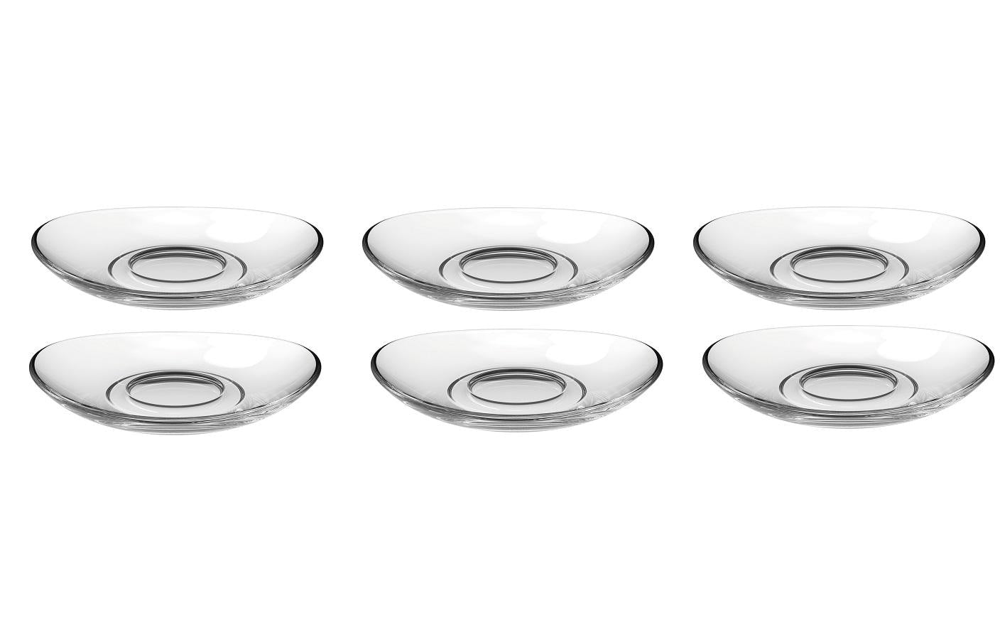 LEONARDO Napoli Unterteller – 6er Set, Ø 11 cm, H 1,7 cm, Kalk-Natron-Glas, Transparent, spülmaschinenfest