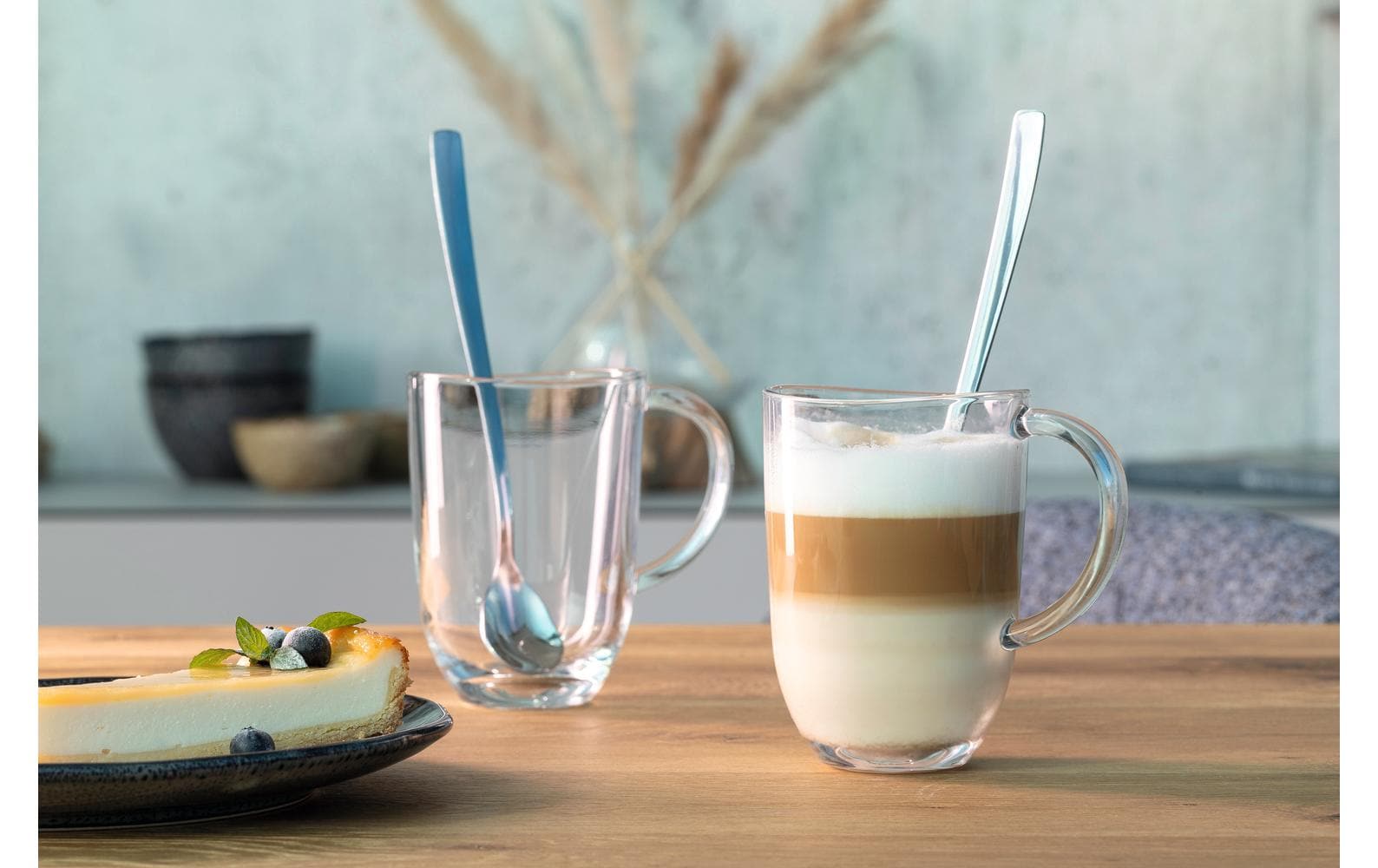 LEONARDO Latte Macchiato Tasse Napoli – 4er Set, 380 ml, Ø 8,2 cm, Kalk-Natron-Glas, spülmaschinenfest
