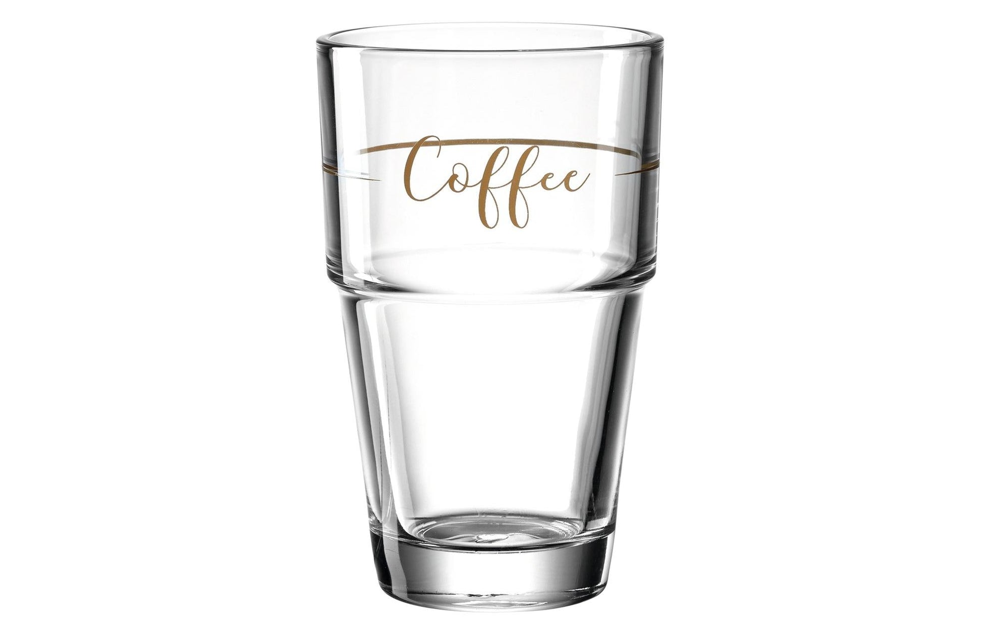 LEONARDO Latte Macchiato Glas – 0,41 l, Kalk-Natron-Glas, Transparent, Spülmaschinenfest, mit Henkel, 6 Stück