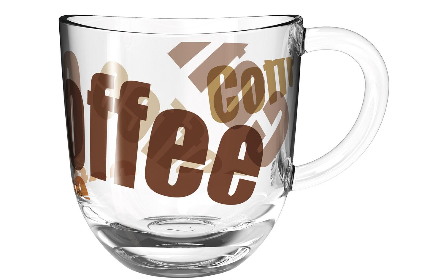 LEONARDO Napoli Tasse – 0,28 l, Glas, Transparent, mit Henkel, 6 Stück