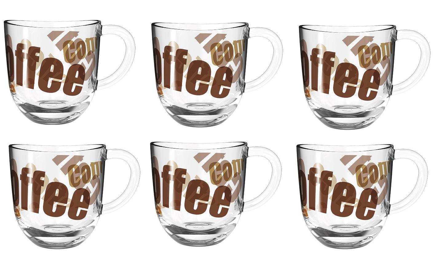 LEONARDO Napoli Tasse – 0,28 l, Glas, Transparent, mit Henkel, 6 Stück