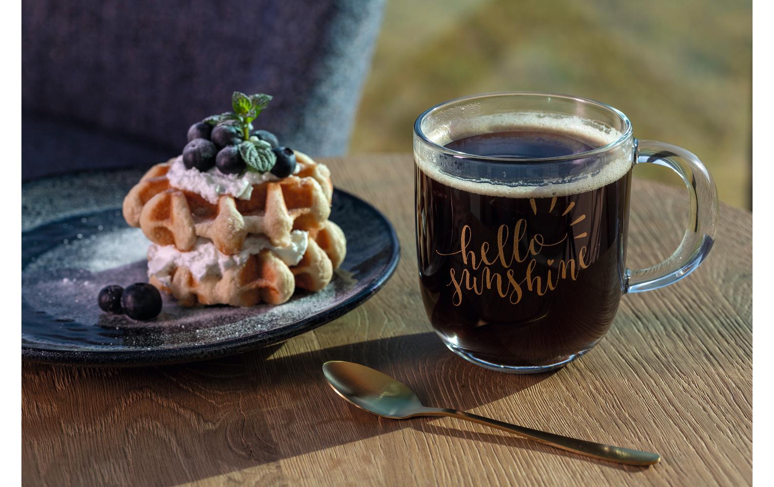 LEONARDO Kaffeetasse – 400 ml, Ø 9 cm, H 15 cm, Kalk-Natron-Glas, spülmaschinenfest, mikrowellengeeignet