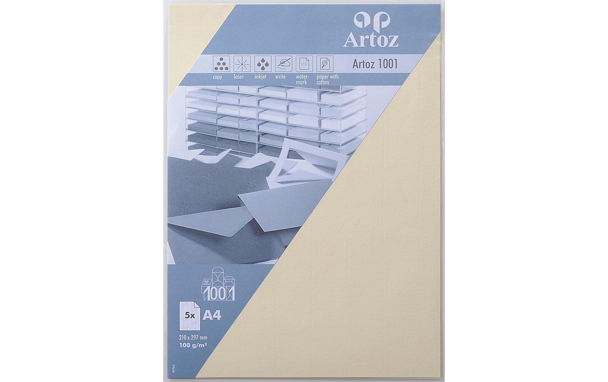 Artoz Schreib-/Motivpapier 1001 – A4 – 100 g/m² – Creme – FSC – à 5 Blatt