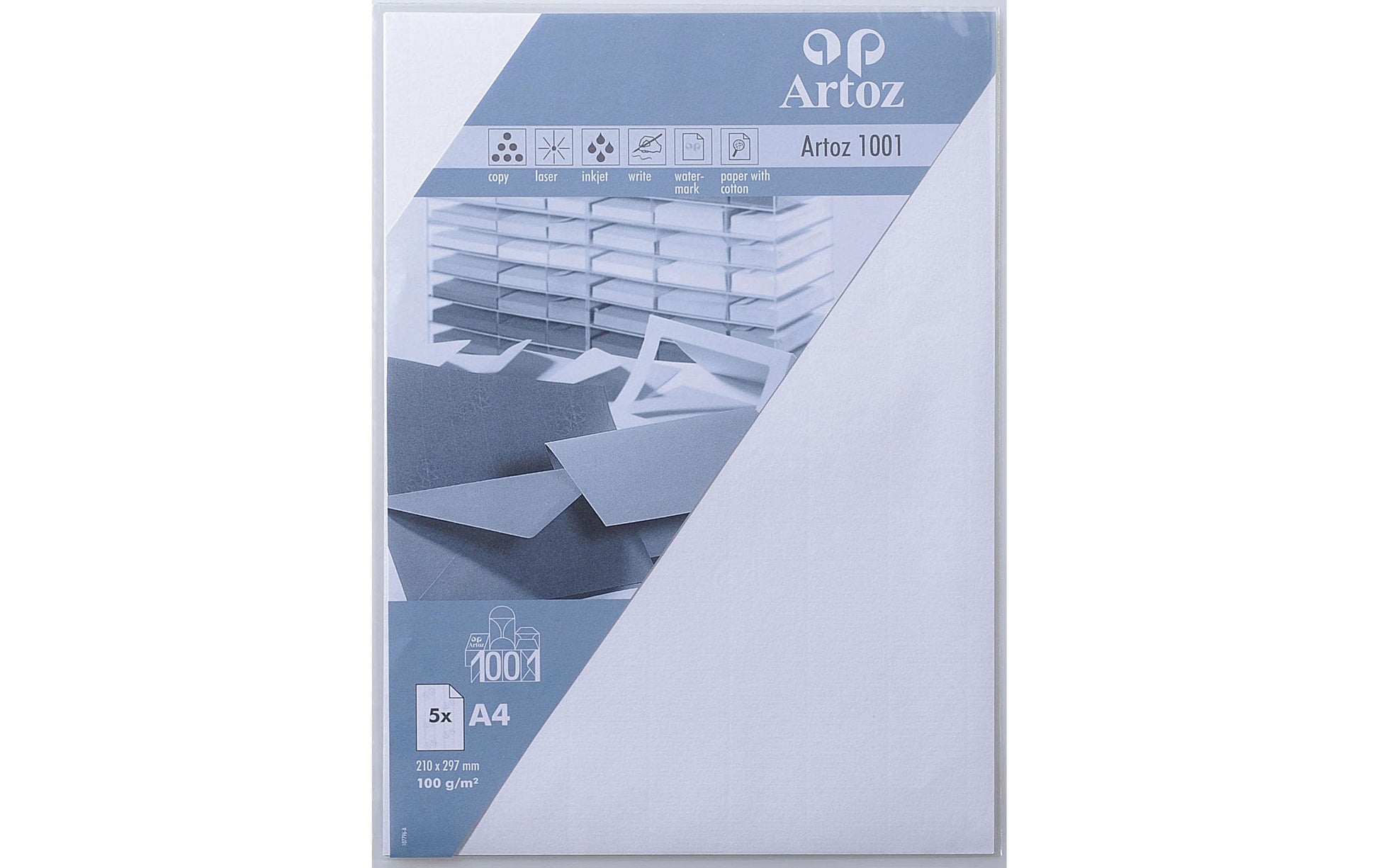 Artoz Schreib- / Motivpapier – A4 – 100 g/m² – weiss – für Laser – Packung mit 5 Blättern