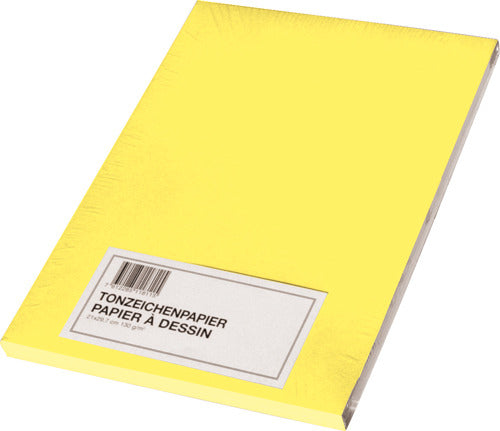 Papyrus Tonzeichenpapier – A3, 130 g/m², gelb, matt, 100 Blatt, für Tinte, Pastell, Farbe auf Wasserbasis