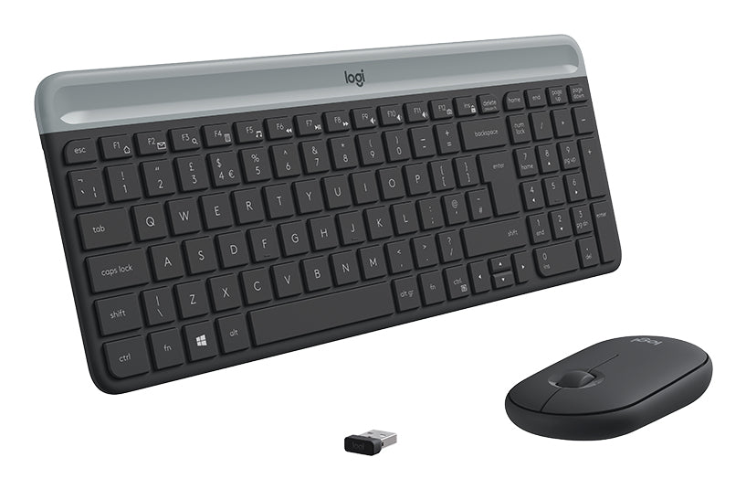 Logitech MK470 Slim – Tastatur, kabellos (2,4 GHz), Dunkelgrau