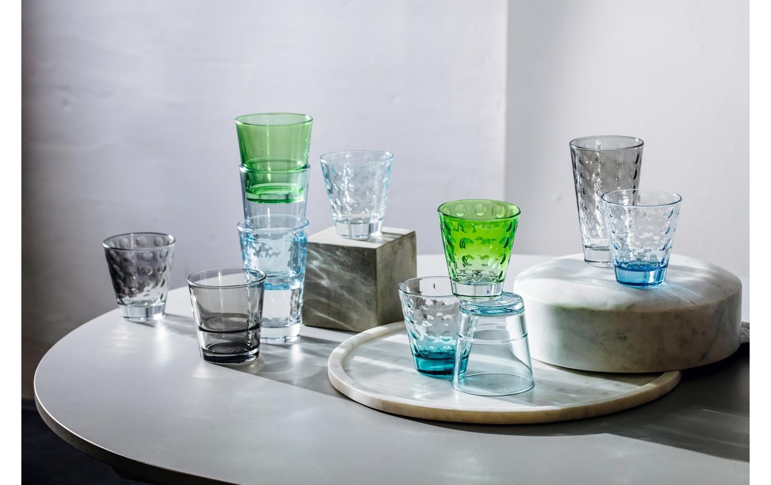 Leonardo Trinkglas – 6er Set, 215 ml, Ø 8,5 cm, Kalk-Natron-Glas, Mehrfarbig, spülmaschinenfest