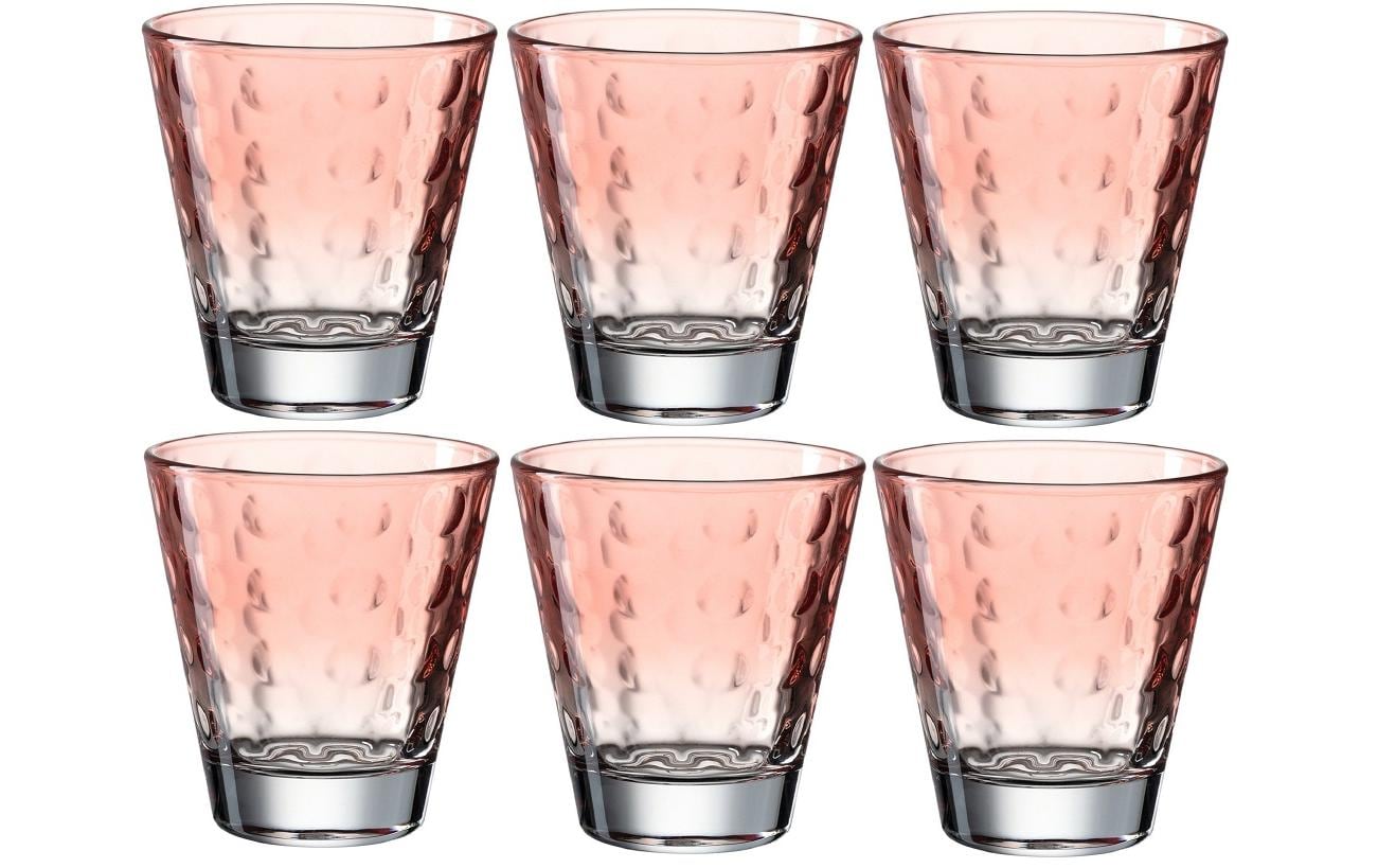 LEONARDO Trinkglas – 6er Set, 215 ml, Ø 8,5 cm, Glas, Koralle, spülmaschinenfest