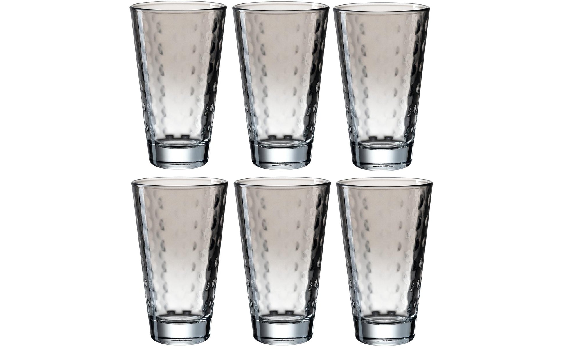 LEONARDO Trinkglas – 0,30 l, Kalk-Natron-Glas, Grau, spülmaschinenfest, 6 Stück