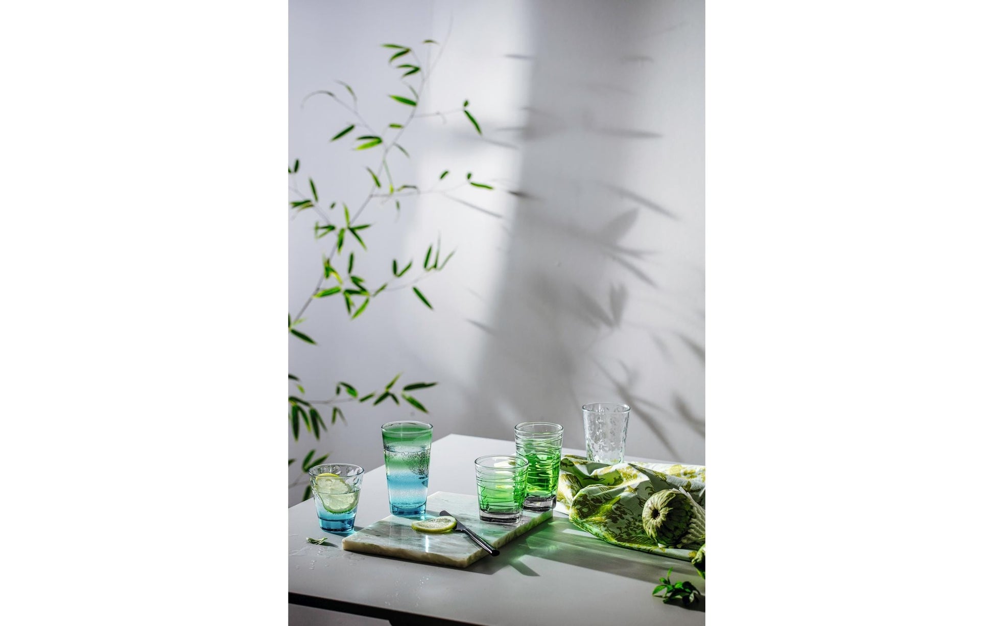 LEONARDO Optic Trinkglas – 0,30 l, Glas, Mehrfarbig, Spülmaschinenfest, 6 Stück