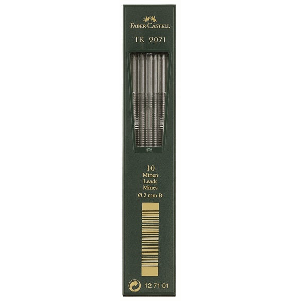 Faber-Castell Bleistiftminen – Grau, 2 mm, 10 Stk.