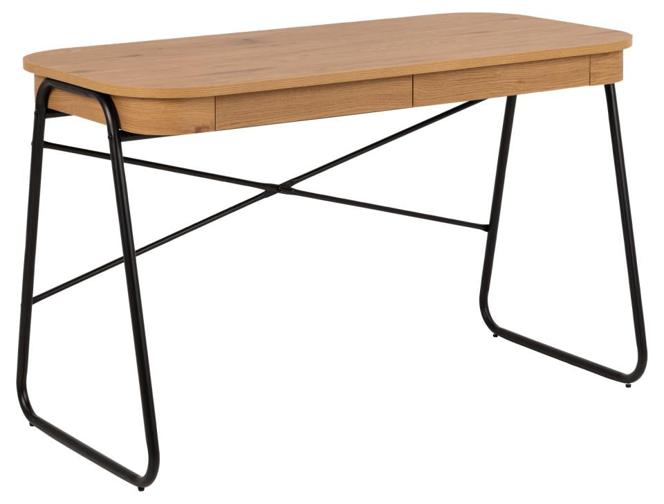 AC Design Blueton – Schreibtisch, 120 × 60 cm, Eiche/Schwarz