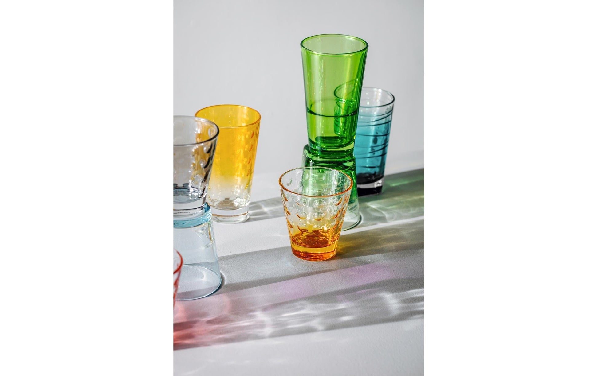 LEONARDO Vario Struttura Trinkglas – 0,28 l, Glas, Orange, spülmaschinenfest, 6 Stück