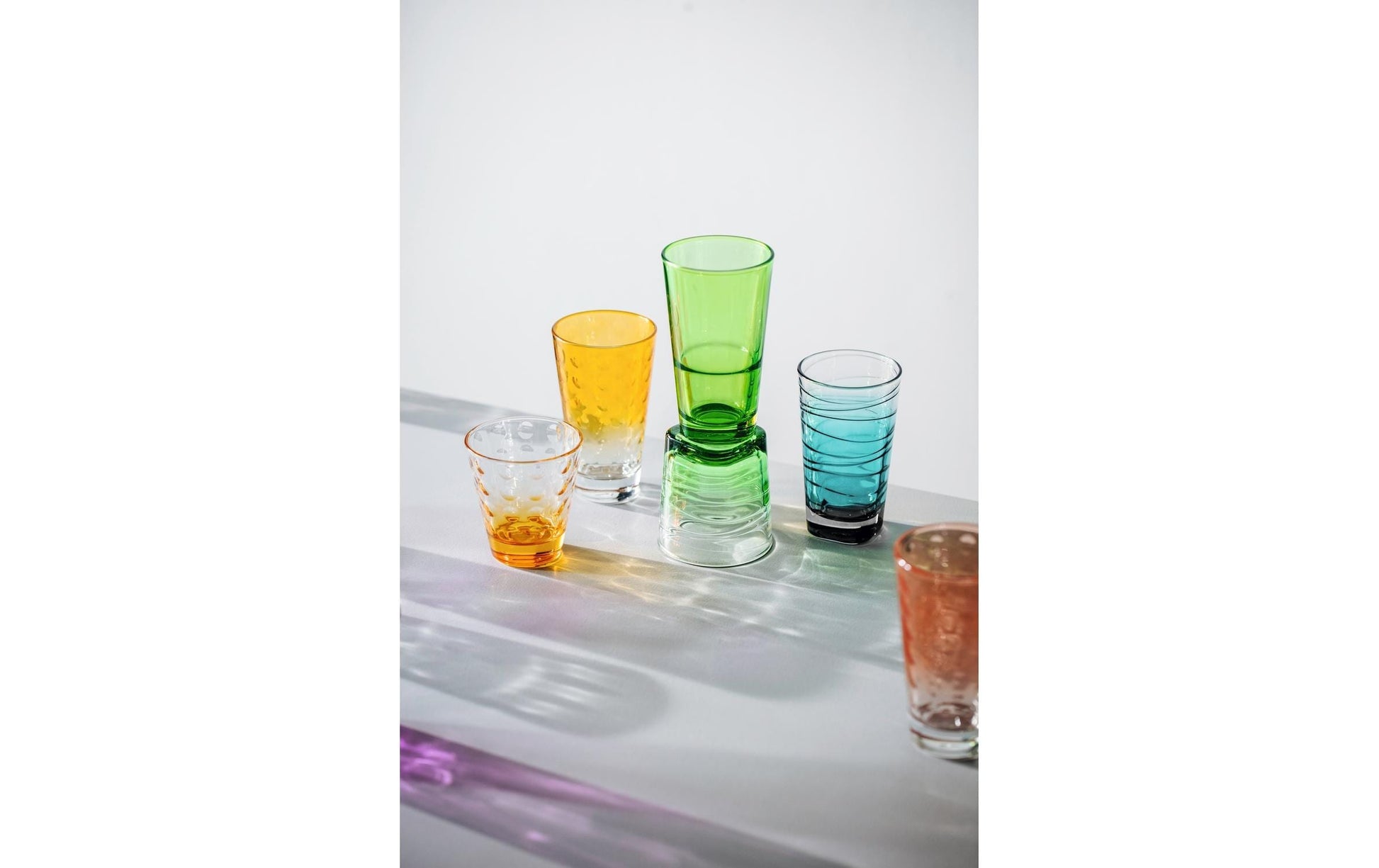 LEONARDO Vario Struttura Trinkglas – 0,28 l, Glas, Orange, spülmaschinenfest, 6 Stück