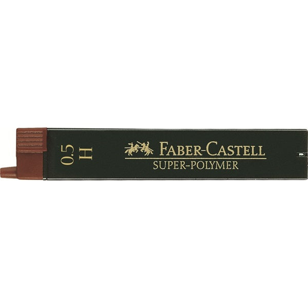 Faber-Castell Bleistiftminen – Grau, 0,5 mm, H, 12 Stk.