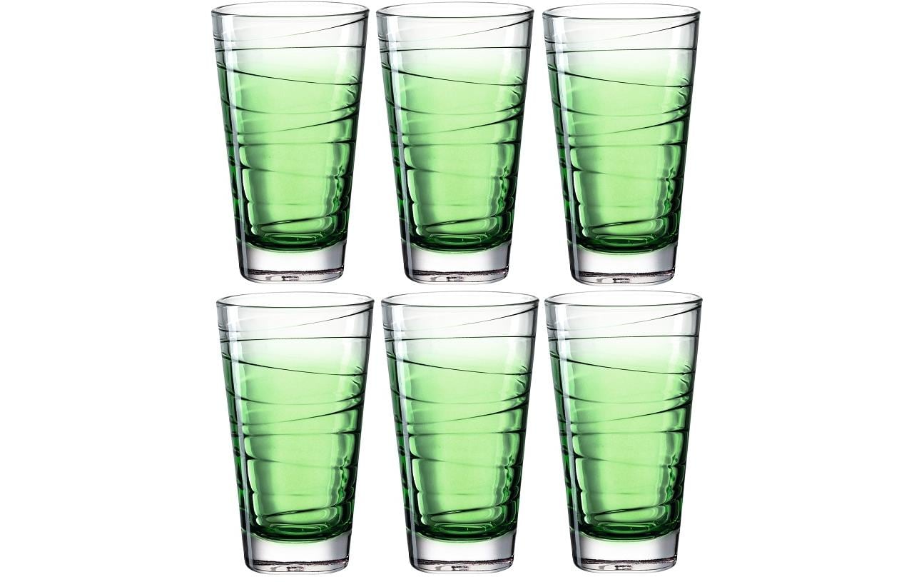 LEONARDO Trinkglas – 6er Set, 280 ml, Ø 7,5 cm, Kalk-Natron-Glas, Grün, spülmaschinenfest