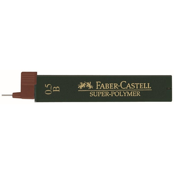 Faber-Castell Bleistiftminen – Grau, 0,5 mm, B, 12 Stk.