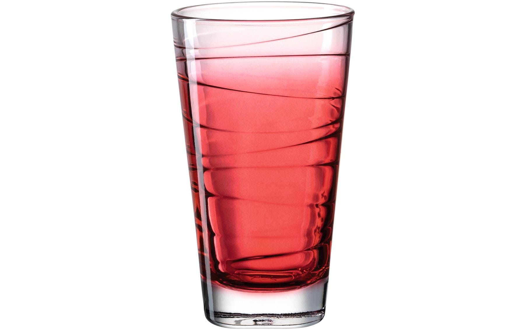 LEONARDO Vario Struttura Trinkglas – 6er Set, 280 ml, Ø 7,5 cm, Kalk-Natron-Glas, Rot, spülmaschinenfest