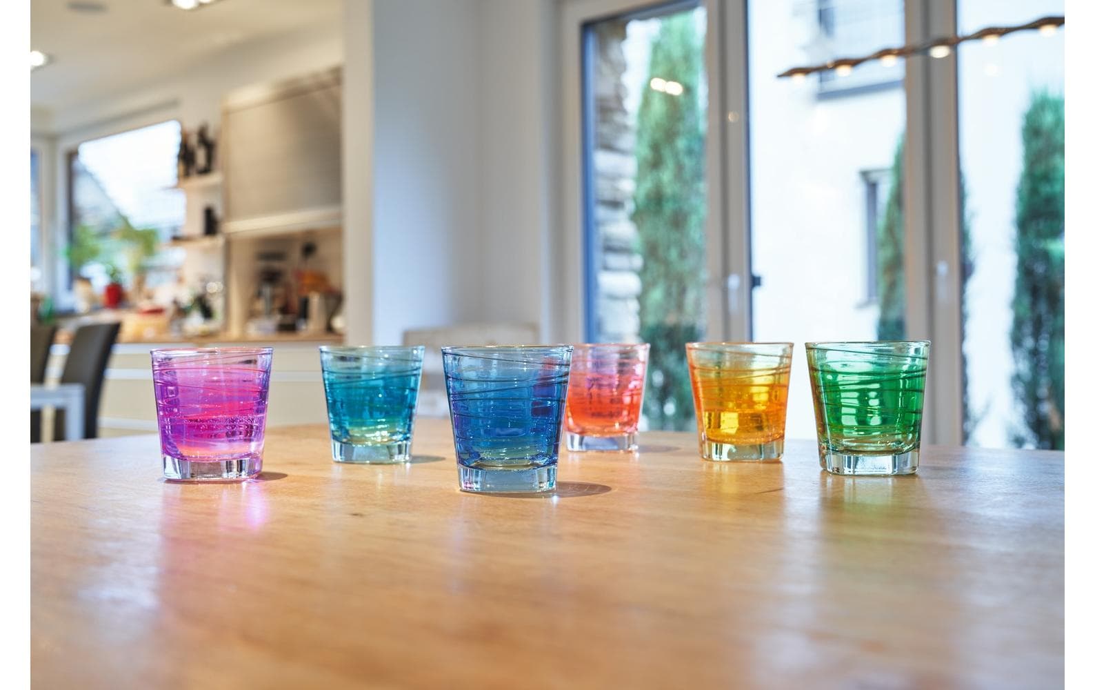LEONARDO VARIO STRUKTUR Trinkglas – 0,25 l, Kalk-Natron-Glas, Orange, spülmaschinengeeignet, 6 Stück