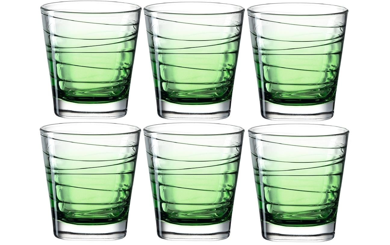 Leonardo Vario Struttura Trinkglas – 0,25 l, Glas, Grün, spülmaschinenfest, 6 Stück