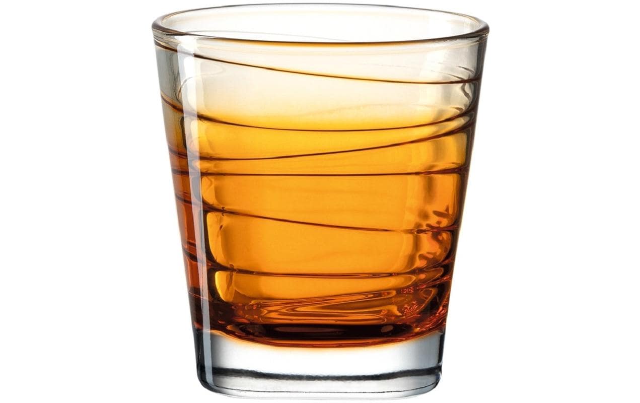 LEONARDO VARIO STRUKTUR Trinkglas – 0,25 l, Kalk-Natron-Glas, Orange, spülmaschinengeeignet, 6 Stück