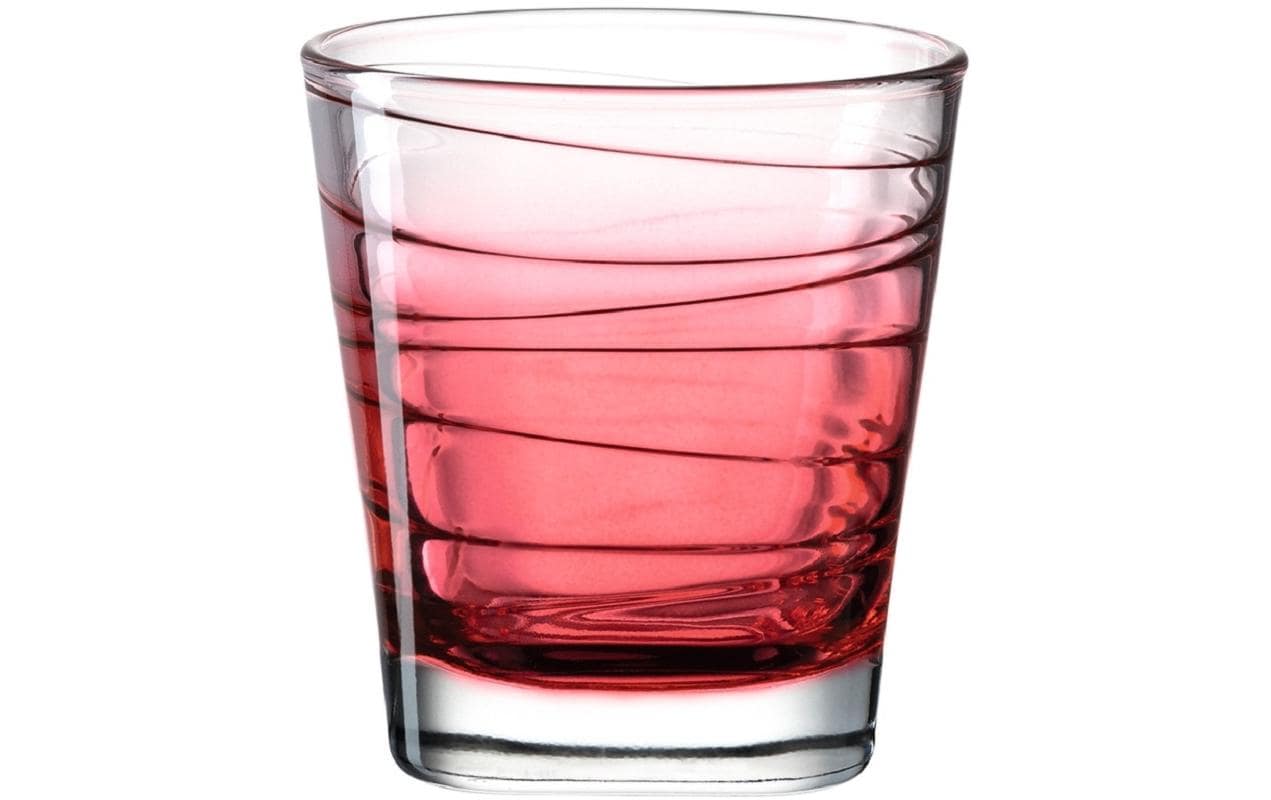 LEONARDO Trinkglas – 6er Set, 250 ml, Ø 8,3 cm, Glas, Rot, spülmaschinenfest, für Wasser und Säfte