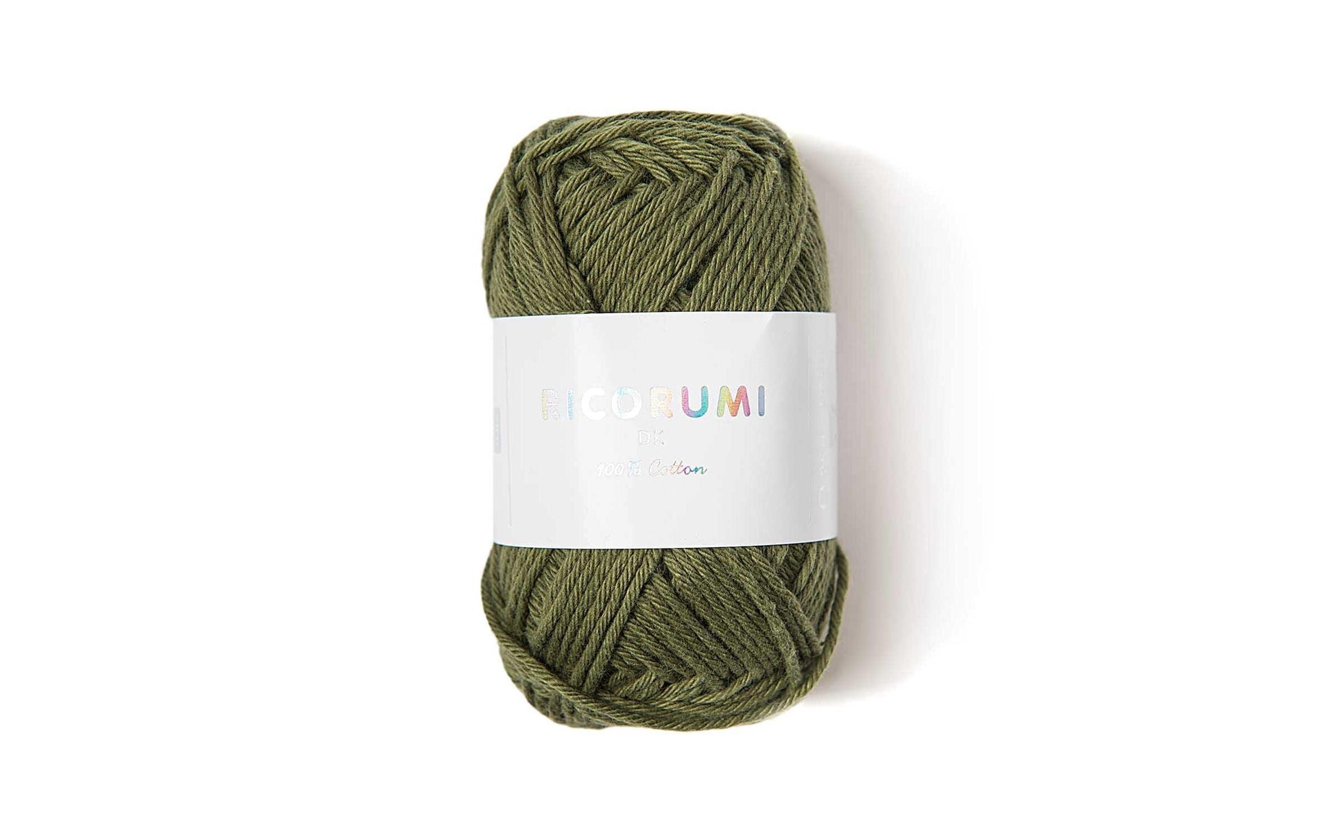 Rico Design Creative Ricorumi DK Garn Olivgrün – 25 g, 57,5 m, 100% Baumwolle, Nadel 3 mm