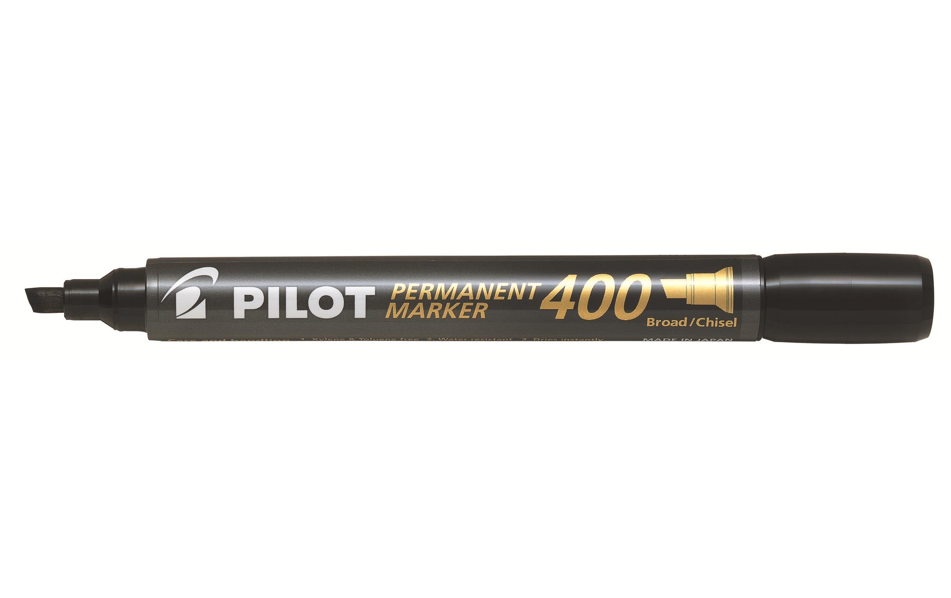 Pilot 400 XL Permanentmarker – Keilspitze 4 mm – Schwarz, 20er-Pack – für Karton, Glas und Metall