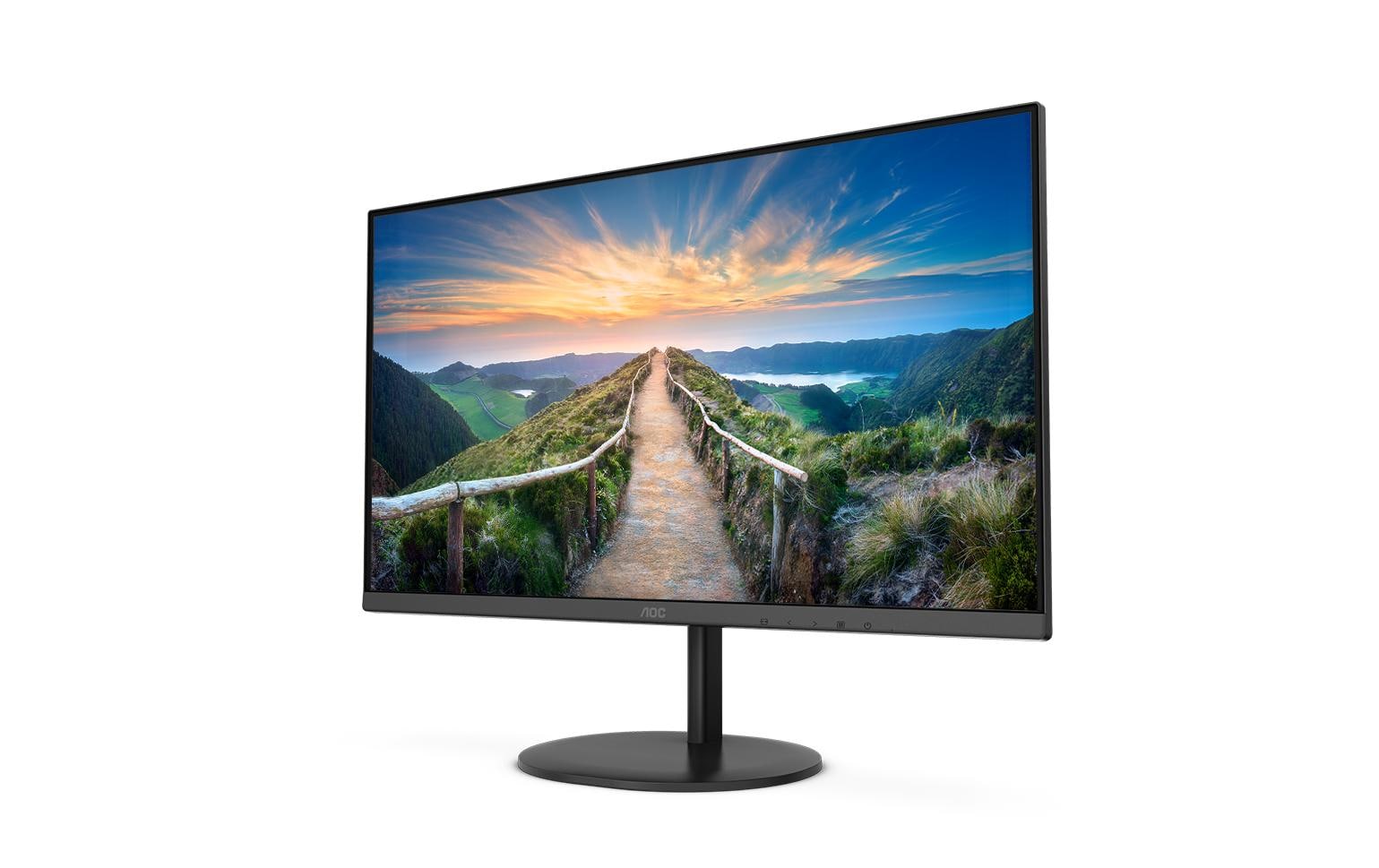 AOC Q24V4EA – Monitor, 23,8", 250 cd/m², Adaptive Sync, Integrierte Lautsprecher, VESA 100 × 100, Schwarz
