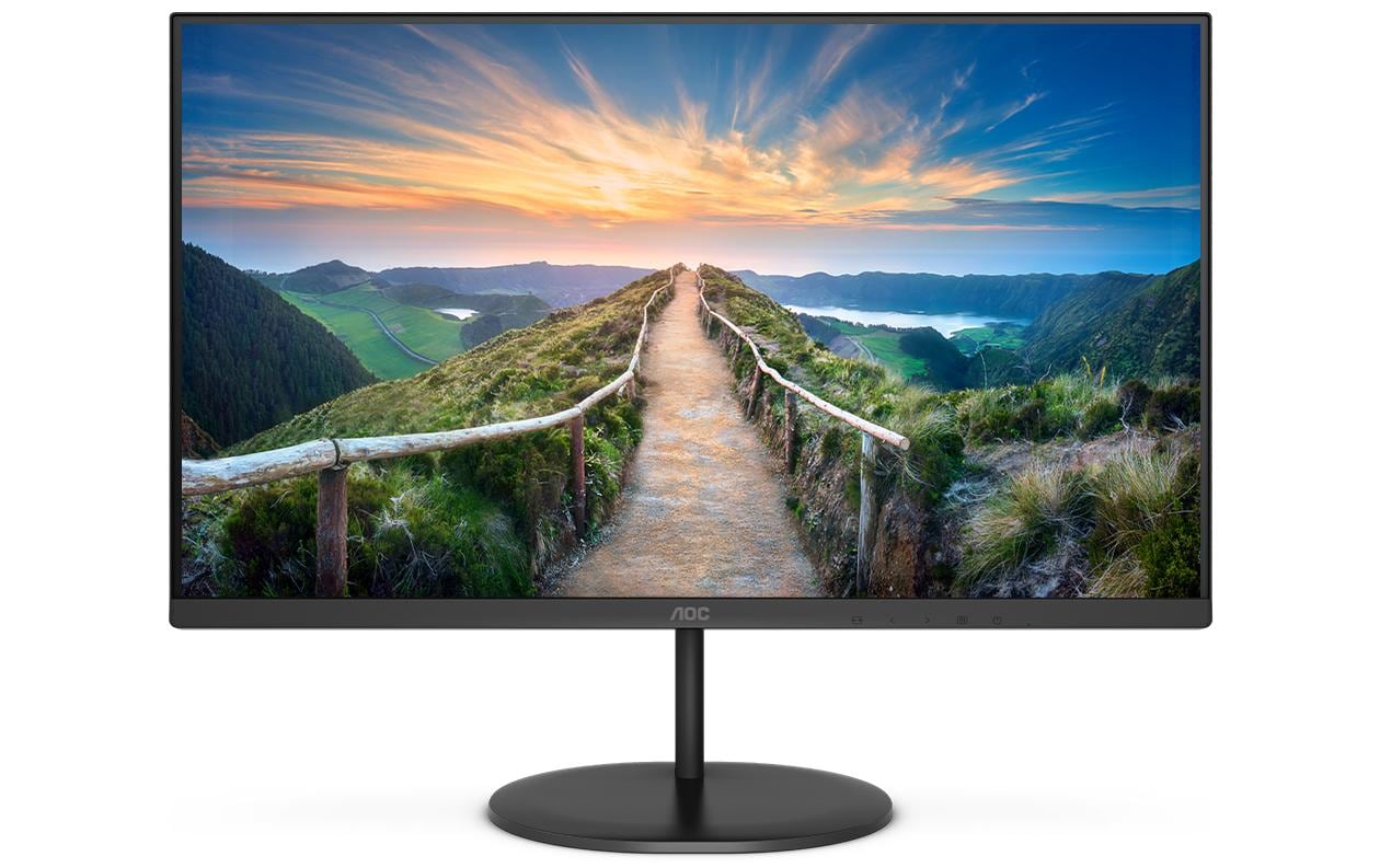 AOC Q24V4EA – Monitor, 23,8", 250 cd/m², Adaptive Sync, Integrierte Lautsprecher, VESA 100 × 100, Schwarz