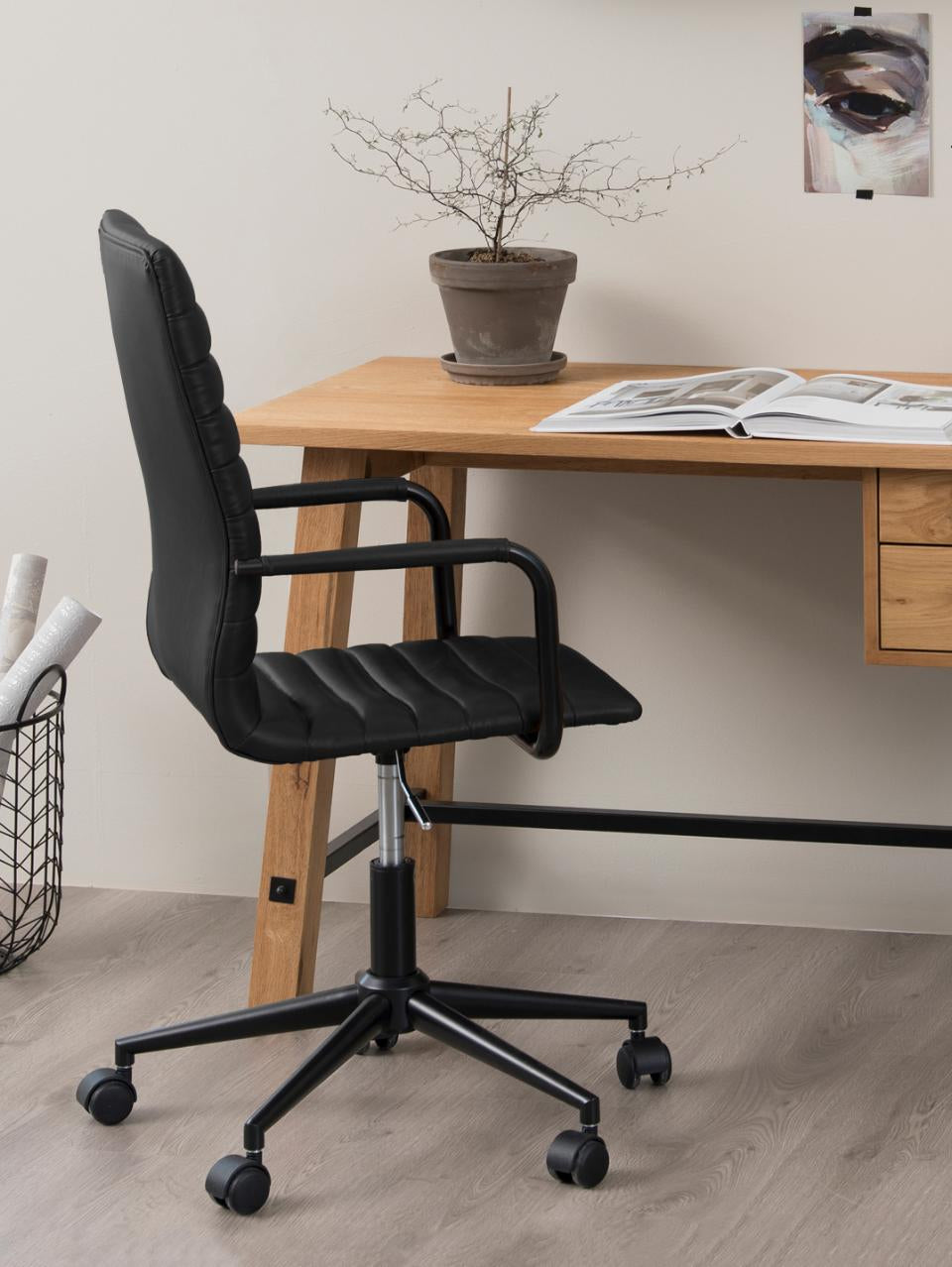 Actona AC Design Bürostuhl Winslow – Kunstleder, schwarz